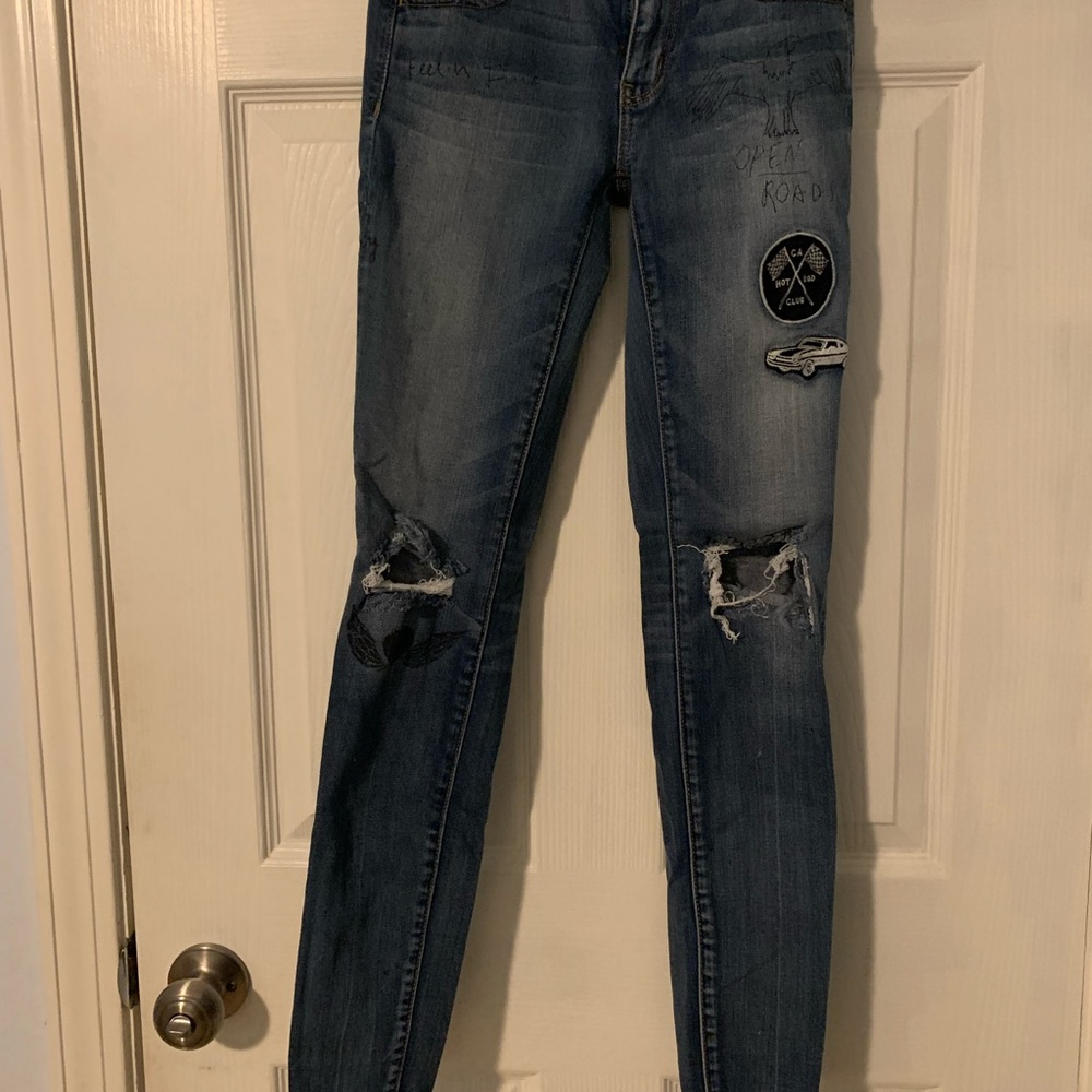 American Eagle Super Stretch Jegging With Patches Size 0